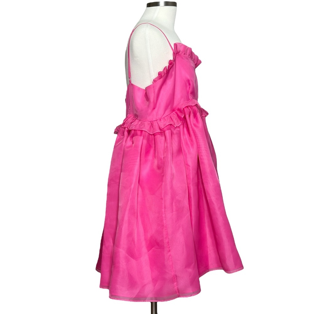 SELKIE The Rosebud Ruffled Organza Mini Dress, Cali Pink, 2X - Picture 11 of 12